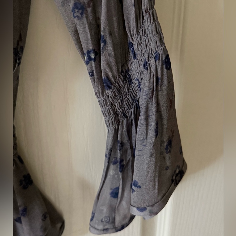 IRO Sheer Floral Ruffle Blouse - Purple - Picture 7 of 12
